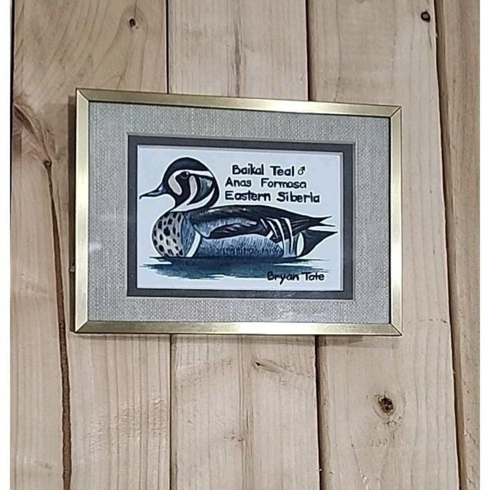 Original Art ARTIST SIGNED Duck Watercolor Matted And Framed